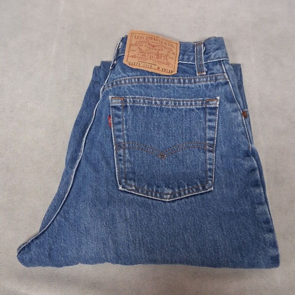 Levi's 1980's 544 Blue Jeans Women's 29x26 High Rise Tapered Leg Medium Wash USA